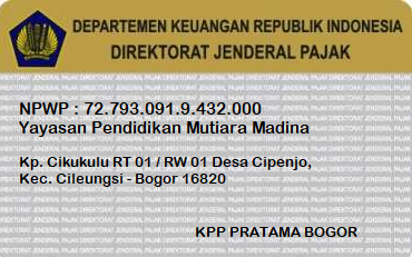 Kartu NPWP Yayasan Pendidikan Mutiara Madina